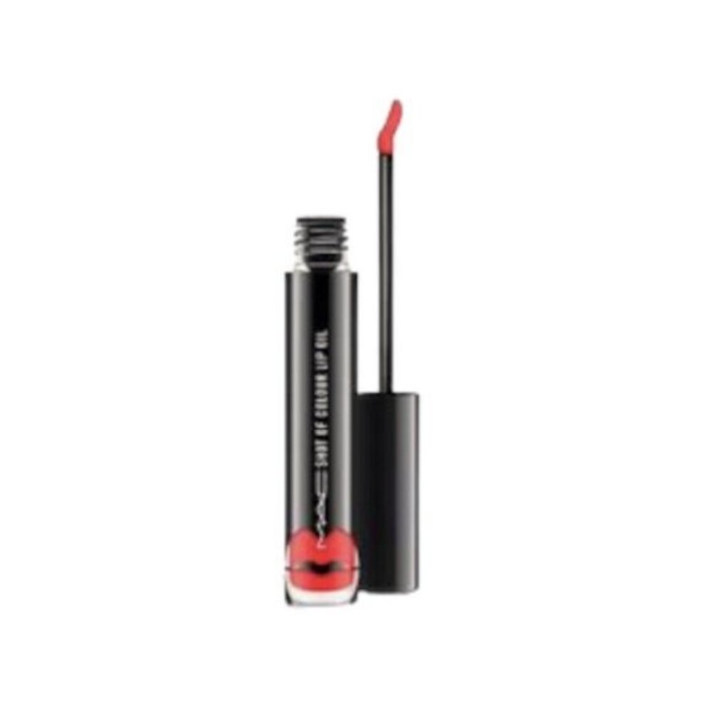 MAC shot of colour lip oil NIB full Sz .09oz Flash Me #890 New In Box HTF